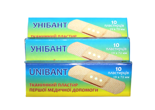 Пластир бактерицидний UNIBANT 10шт/19х72мм