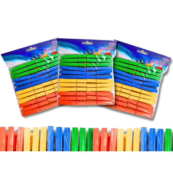 Прищепки пластиковые ассорти 170х170х20мм/24шт