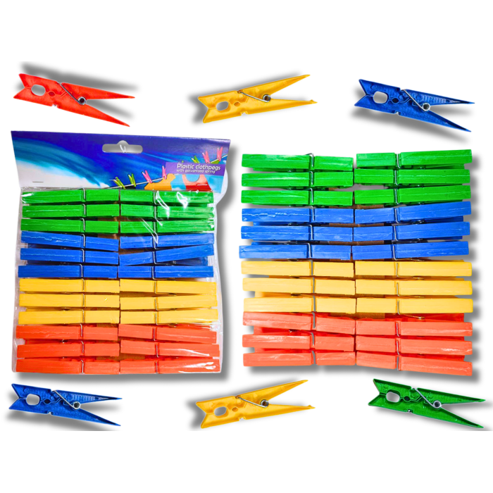 Прищепки пластиковые ассорти 170х170х20мм/24шт