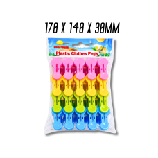 Прищіпки пластикові маленькі заокруглені асорті 170х140х30мм/20шт