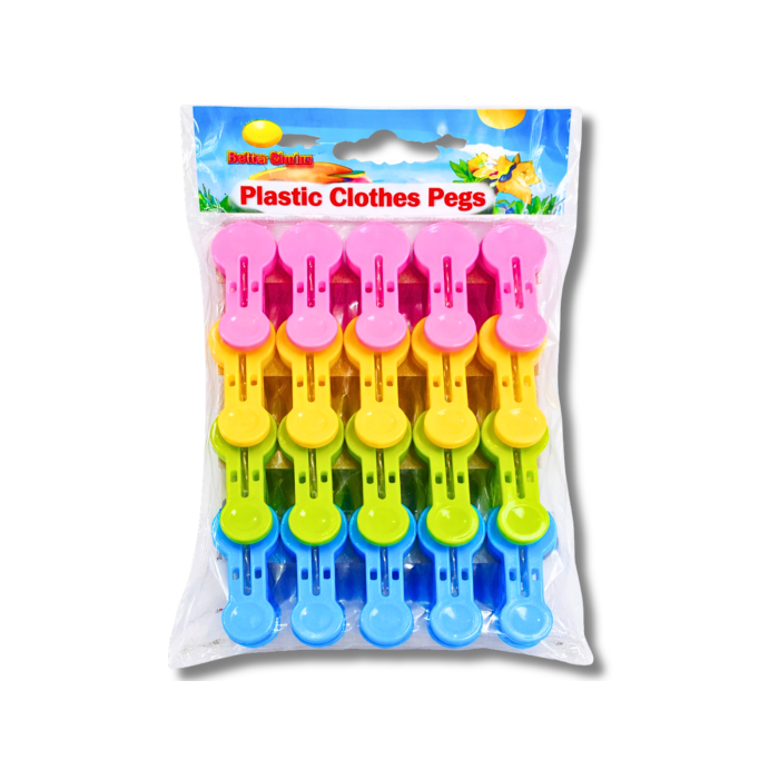 Пластиковые прищепки маленькие закругленные ассорти 170х140х30мм/20шт