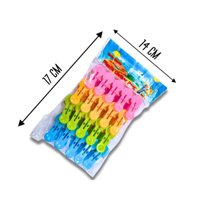 Пластиковые прищепки маленькие закругленные ассорти 170х140х30мм/20шт