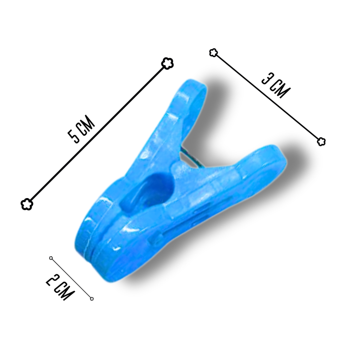 Пластиковые прищепки маленькие закругленные ассорти 170х140х30мм/20шт