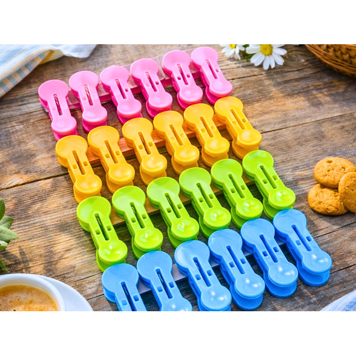 Пластиковые прищепки маленькие закругленные ассорти 170х140х30мм/20шт