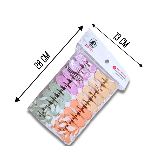 Пластиковые прищепки большие закругленные ассорти 200х130х40мм/16 шт