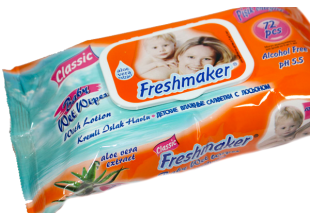 Серветки вологі Freshmaker з ковпаком 72шт