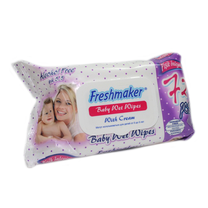 Серветки вологі Freshmaker з ковпаком 72шт
