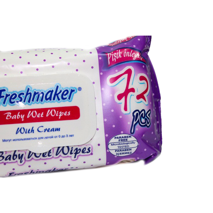 Серветки вологі Freshmaker з ковпаком 72шт