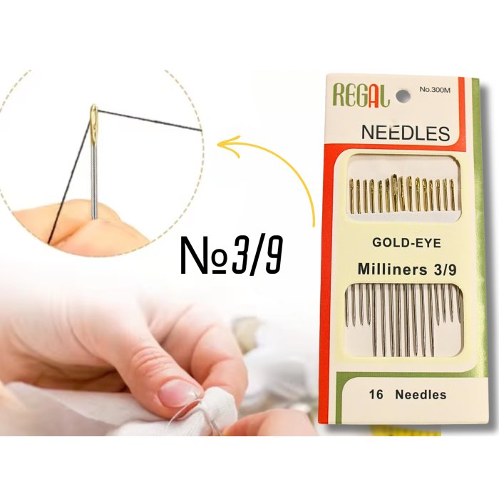 Голки для ручного шиття асорті GOLD – EYE Milliners 3/9/16голок