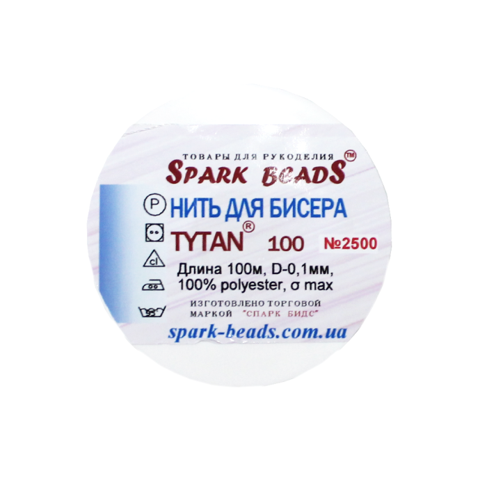 Нитки для бісеру TYTAN білі №2500/0.1мм/100м