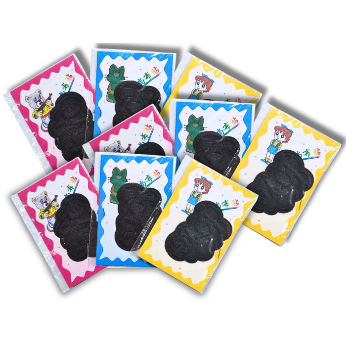 Аппликация для одежды нашивка №130 черное облако Love черный 9шт/6х4см