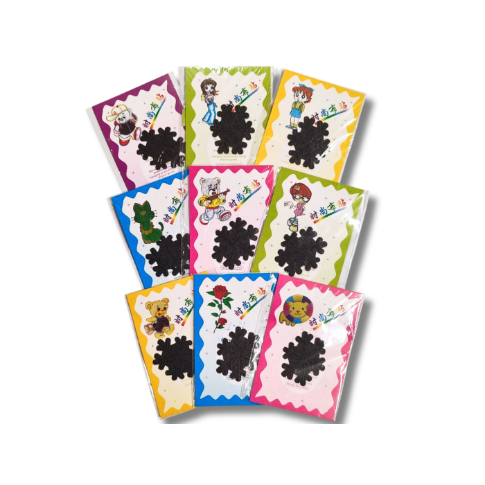 Аппликация для одежды нашивка №123 Черные снежинки 9шт/3.5х4см