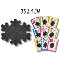 Аппликация для одежды нашивка №123 Черные снежинки 9шт/3.5х4см