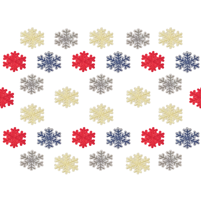 Аппликация для одежды нашивка №124 цветные снежинки 9шт/3.5х4см