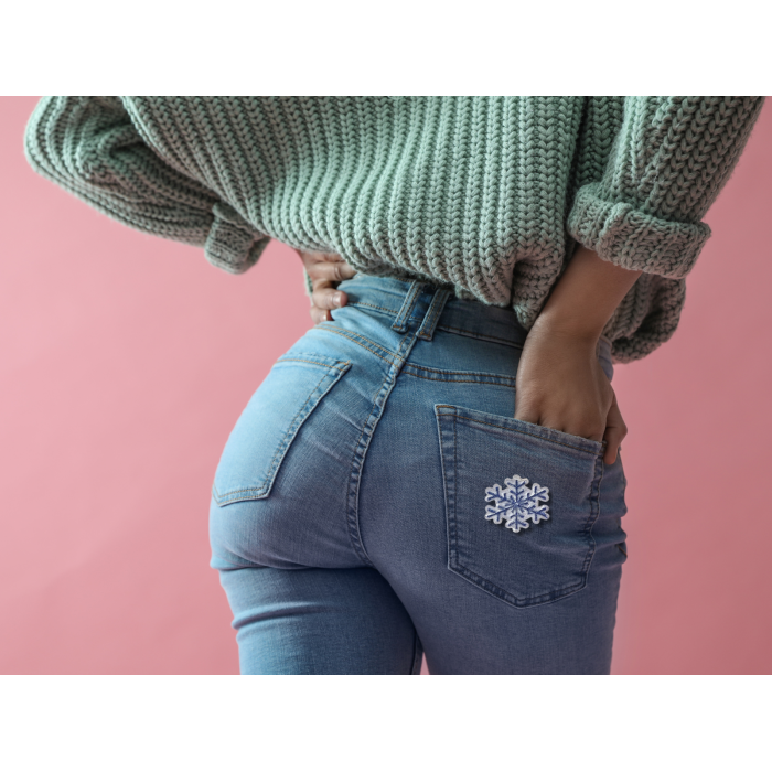 Аппликация для одежды нашивка №124 цветные снежинки 9шт/3.5х4см