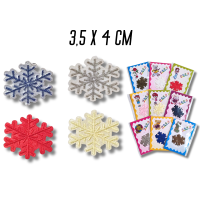 Аппликация для одежды нашивка №124 цветные снежинки 9шт/3.5х4см