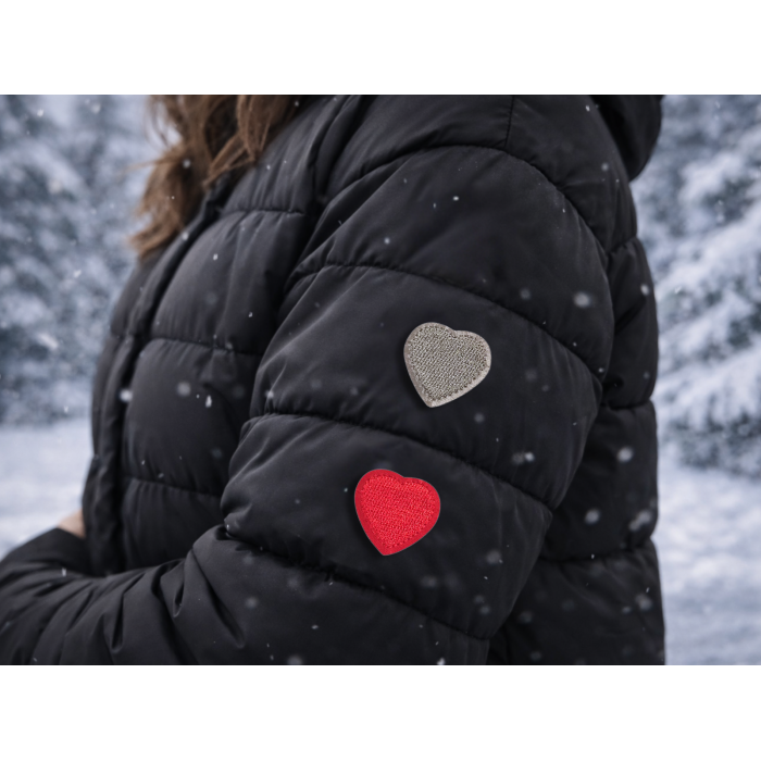 Аппликация для одежды нашивка №125 цветные сердечки 9шт/3.5х3.5см