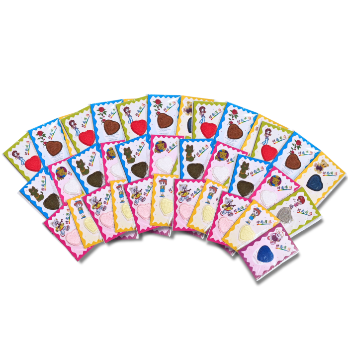 Аппликация для одежды нашивка №125 цветные сердечки 9шт/3.5х3.5см