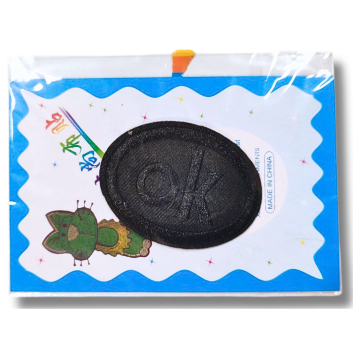 Аппликация для одежды нашивка №126 ОК овал черный 9шт/4х5см