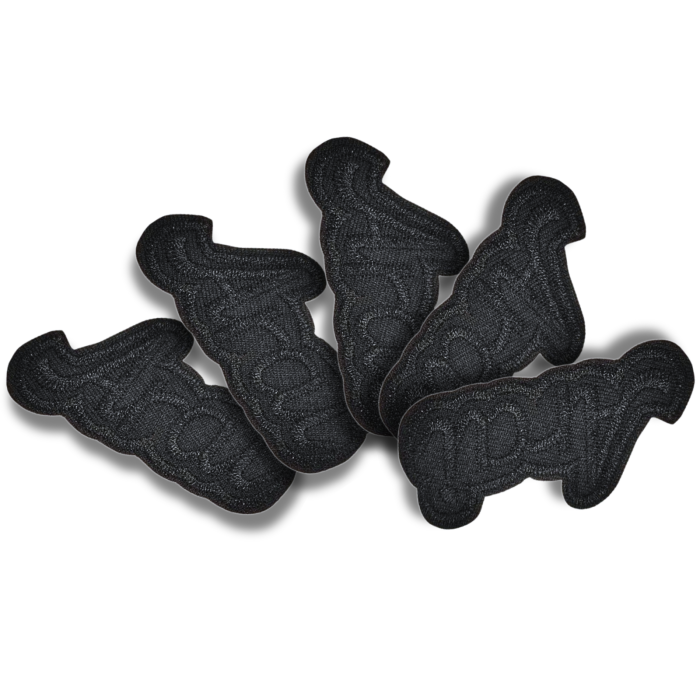 Аппликация для одежды нашивка №127 Arai черный 9шт/7х3.5см