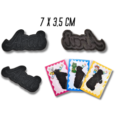 Аплікація для одягу нашивка №127 Arai чорна 9шт/7х3.5см