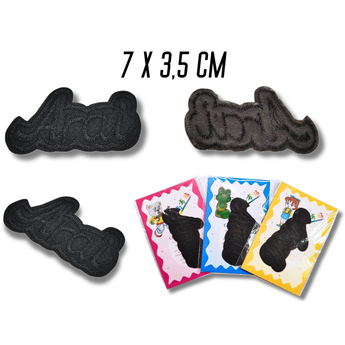 Аппликация для одежды нашивка №127 Arai черный 9шт/7х3.5см