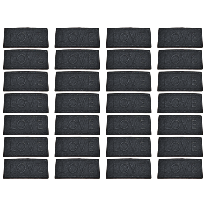 Аплікація для одягу нашивка №129 Love чорний 9шт/5х2.5см