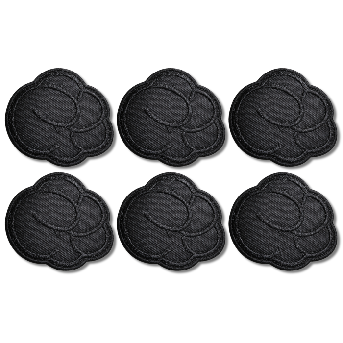 Аппликация для одежды нашивка №131 черная лапка 9шт/4.5х4см