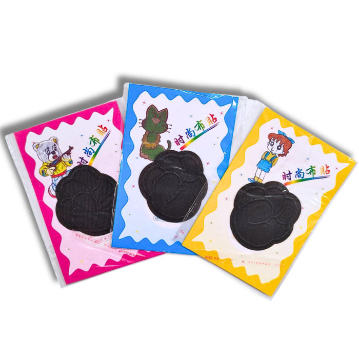 Аппликация для одежды нашивка №131 черная лапка 9шт/4.5х4см