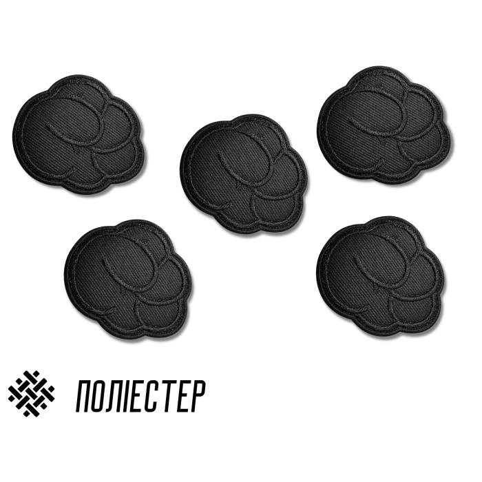 Аппликация для одежды нашивка №131 черная лапка 9шт/4.5х4см