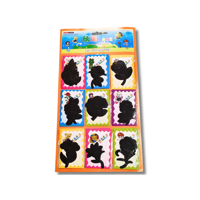 Аппликация для одежды нашивка №133 черные цветы разные 9шт/max=6.5х8см