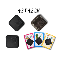 Аппликация для одежды нашивка №134 черные стрелки в квадрате 9шт/4.2х4.2см