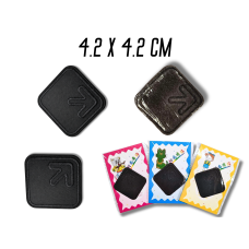 Аплікація для одягу нашивка №134 чорні стрілки у квадраті 9шт/4.2х4.2см