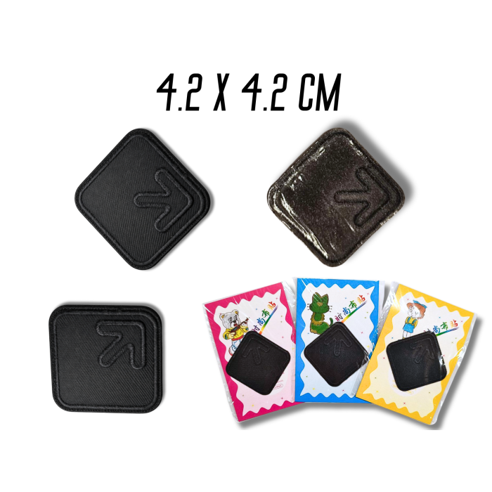 Аппликация для одежды нашивка №134 черные стрелки в квадрате 9шт/4.2х4.2см