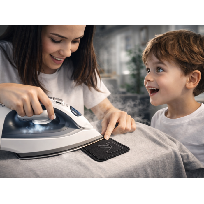 Аппликация для одежды нашивка №134 черные стрелки в квадрате 9шт/4.2х4.2см