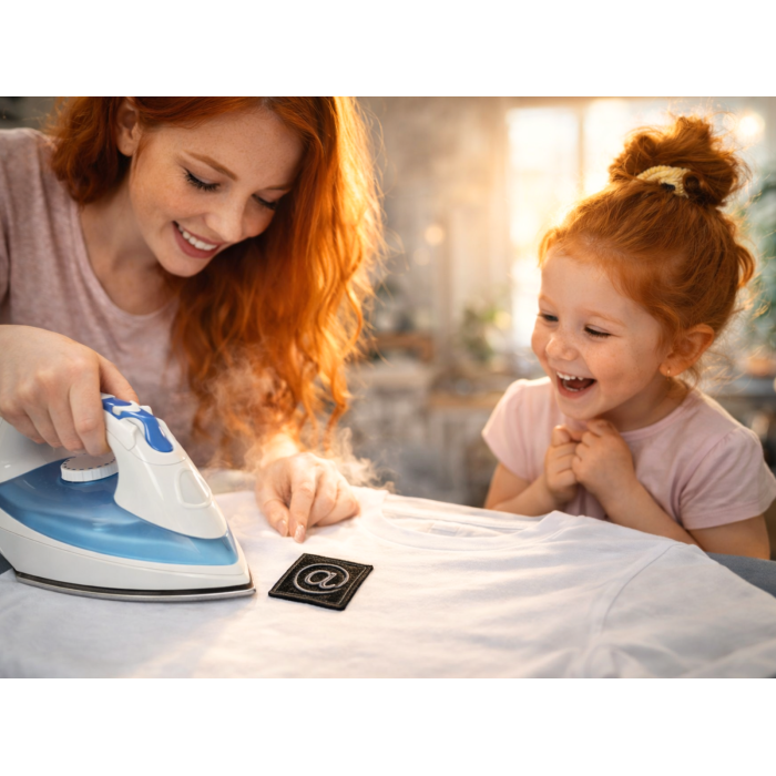 Аппликация для одежды нашивка №135 черный символ @ в квадрате 9шт/3,5х3,5см