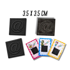 Аплікація для одягу нашивка №135 чорний символ @ у квадраті 9шт/3,5х3,5см