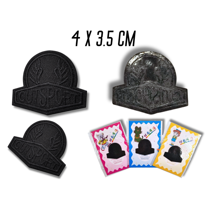 Аппликация для одежды нашивка №137 черная надпись Cutsport 9шт/4х3,5см