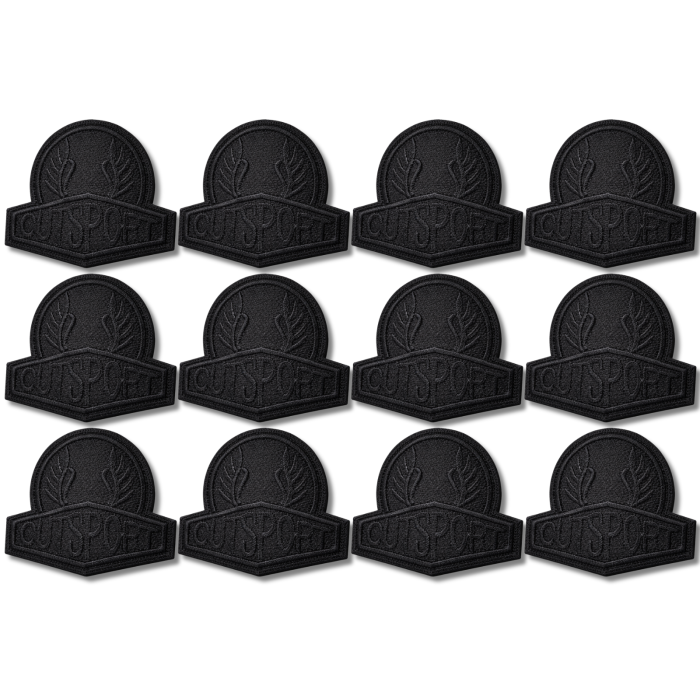 Аппликация для одежды нашивка №137 черная надпись Cutsport 9шт/4х3,5см