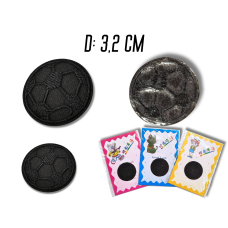 Аплікація для одягу нашивка №139 чорний футбольний м'яч 9шт/D:3,2см