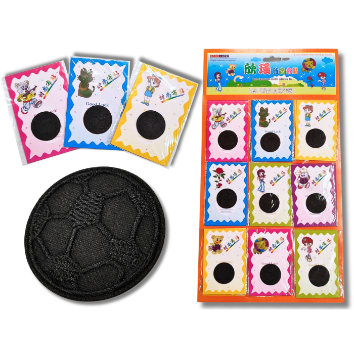 Аппликация для одежды нашивка №139 черный футбольный мяч 9шт/D:3,2см