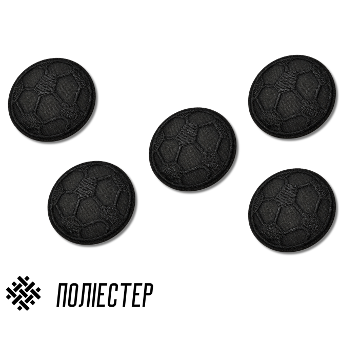 Аппликация для одежды нашивка №139 черный футбольный мяч 9шт/D:3,2см