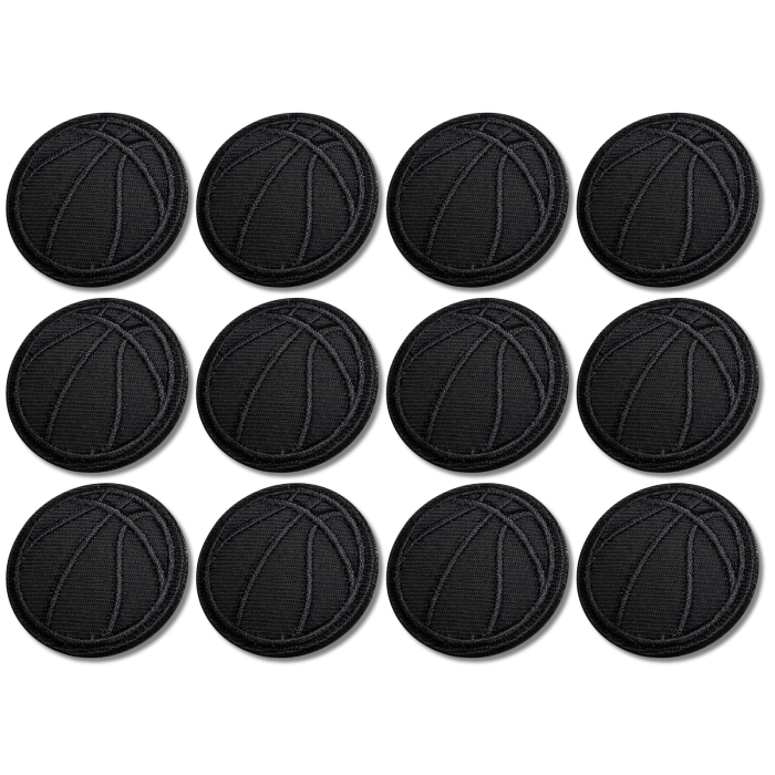 Аппликация для одежды нашивка №140 черный баскетбольный мяч 9шт/D:3,7см