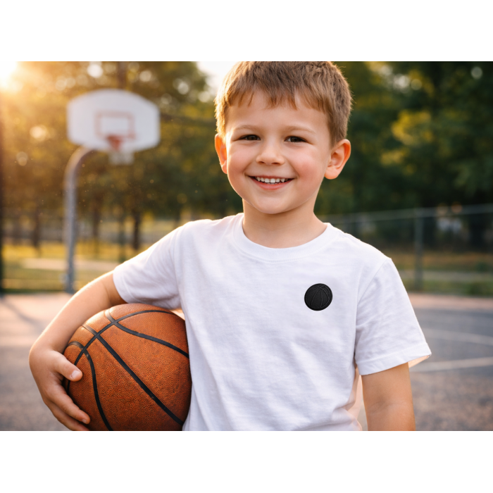 Аппликация для одежды нашивка №140 черный баскетбольный мяч 9шт/D:3,7см