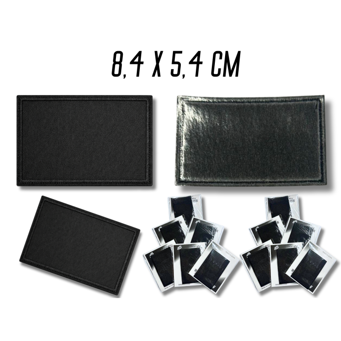 Аппликация для одежды нашивка №214 черный прямоугольник 9шт/8,4х5,4см