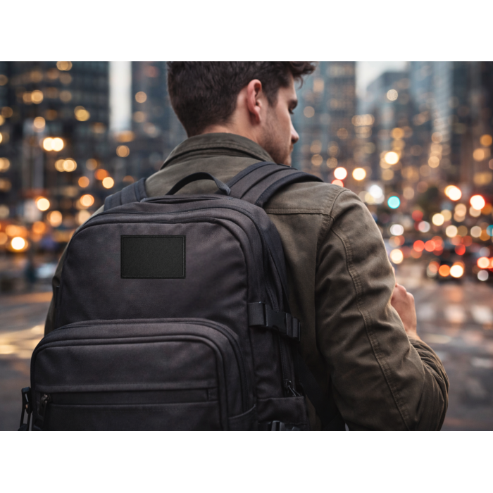 Аппликация для одежды нашивка №214 черный прямоугольник 9шт/8,4х5,4см