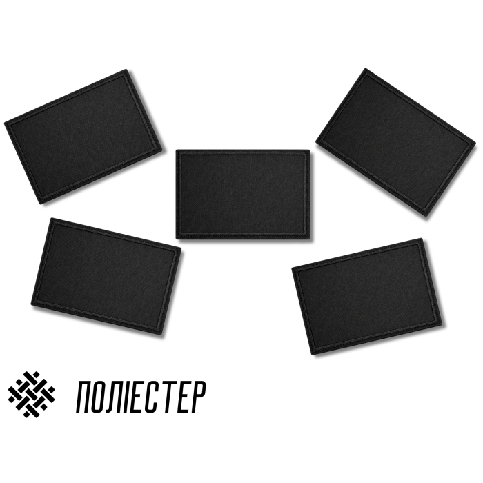 Аппликация для одежды нашивка №214 черный прямоугольник 9шт/8,4х5,4см