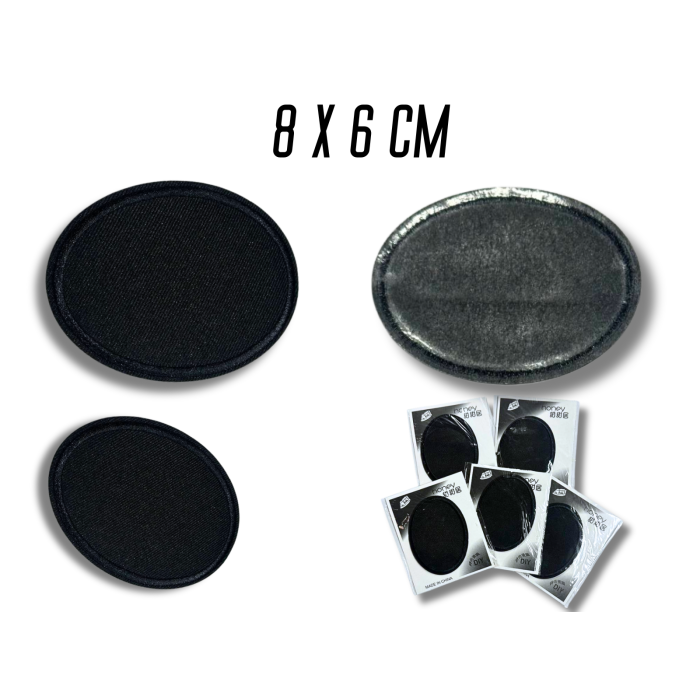 Аппликация для одежды нашивка №215 черный овал 9шт/8х6см