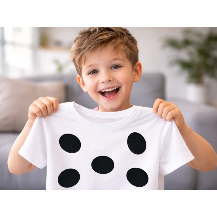 Аппликация для одежды нашивка №215 черный овал 9шт/8х6см