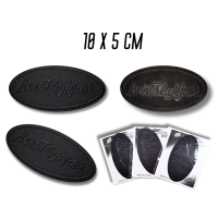 Аппликация для одежды нашивка №216 черный овал BentThykjcer 9шт/10х5см